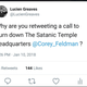 Imagen para el artículo titulado Twitter reactiva la cuenta del fundador del Templo Satánico sin explicación tras haberlo “baneado para siempre”